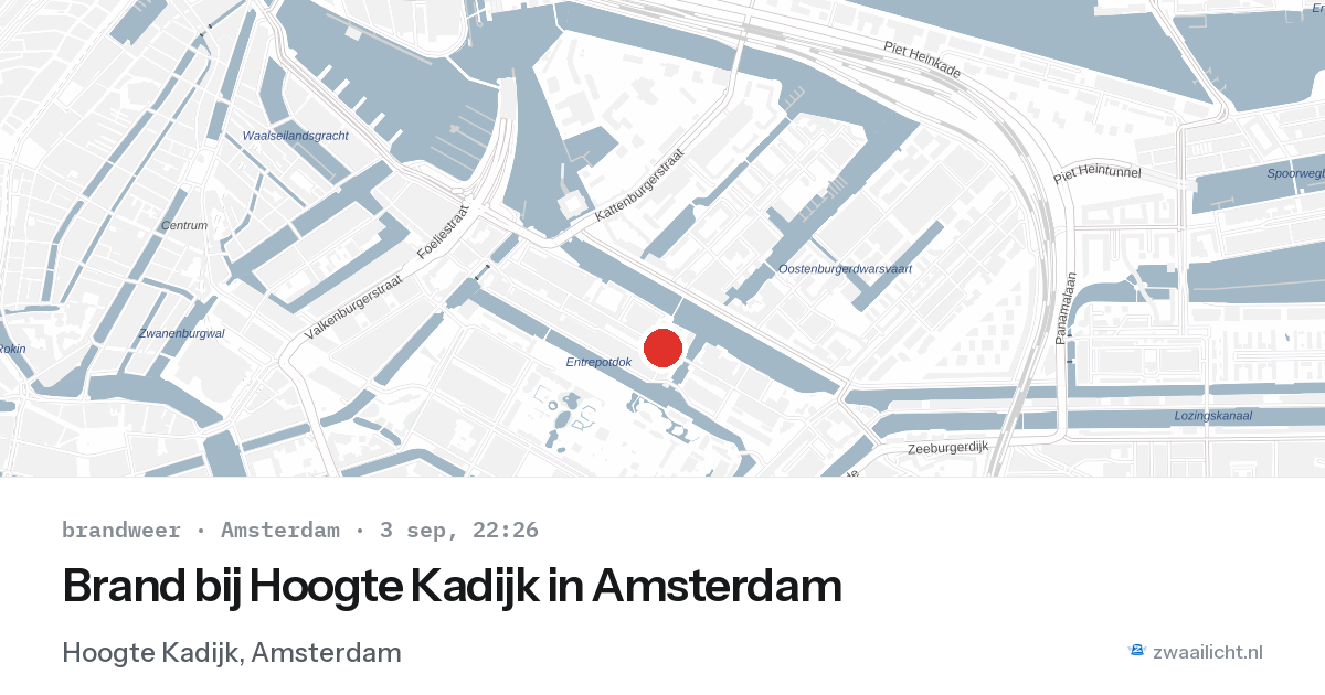 Brand bij Hoogte Kadijk in Amsterdam — 3 sep 2026