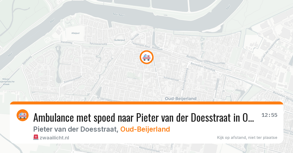 Ambulance met spoed naar Pieter van der Doesstraat in Oud-Beijerland — 23 mei 2026