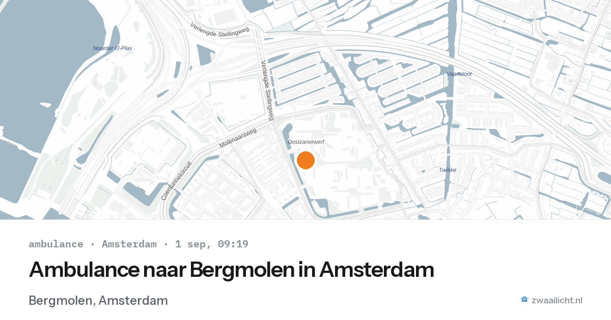Ambulance naar Bergmolen in Amsterdam — 1 sep 2026
