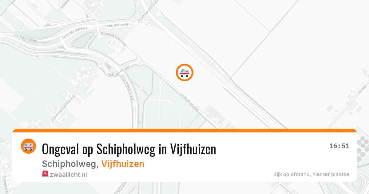 Ongeval op Schipholweg in Vijfhuizen — 28 apr 2026