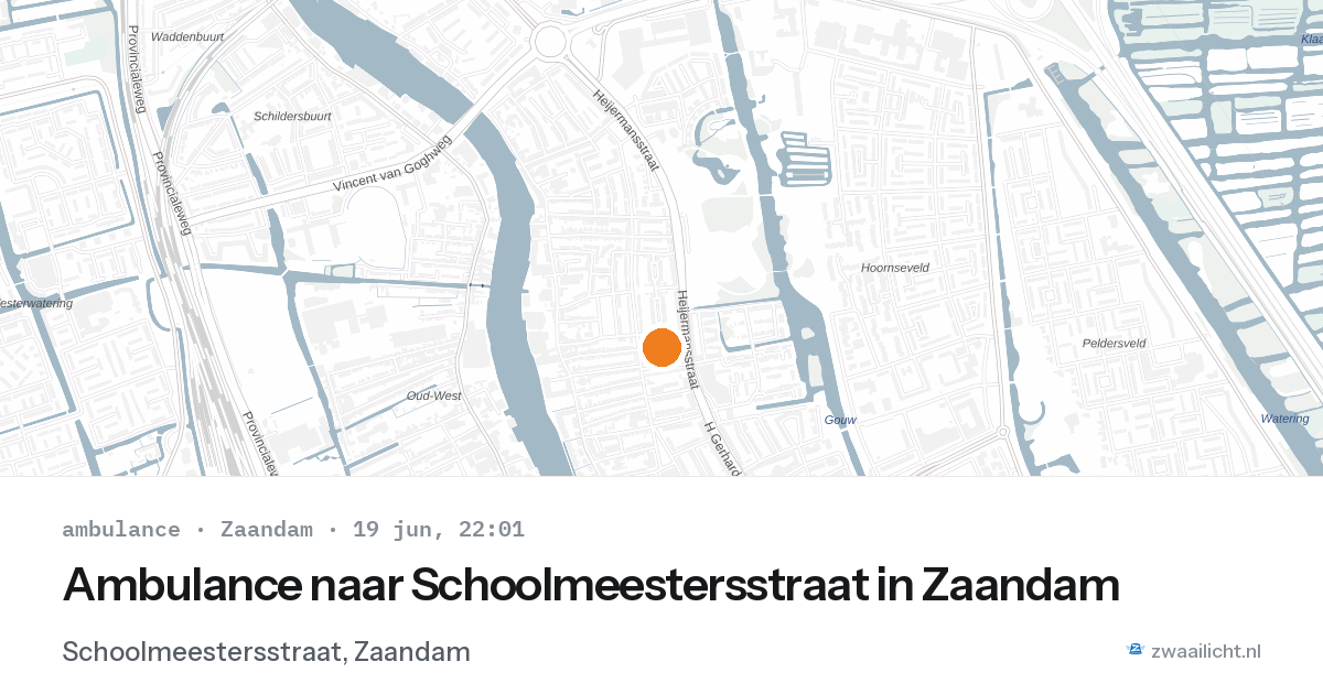 Ambulance naar Schoolmeestersstraat in Zaandam — 19 jun 2026