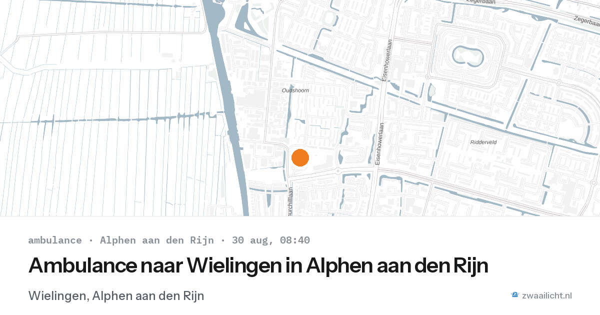 Ambulance naar Wielingen in Alphen aan den Rijn — 30 aug 2026