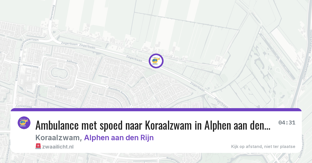 Ambulance met spoed naar Koraalzwam in Alphen aan den Rijn — 24 jun 2026