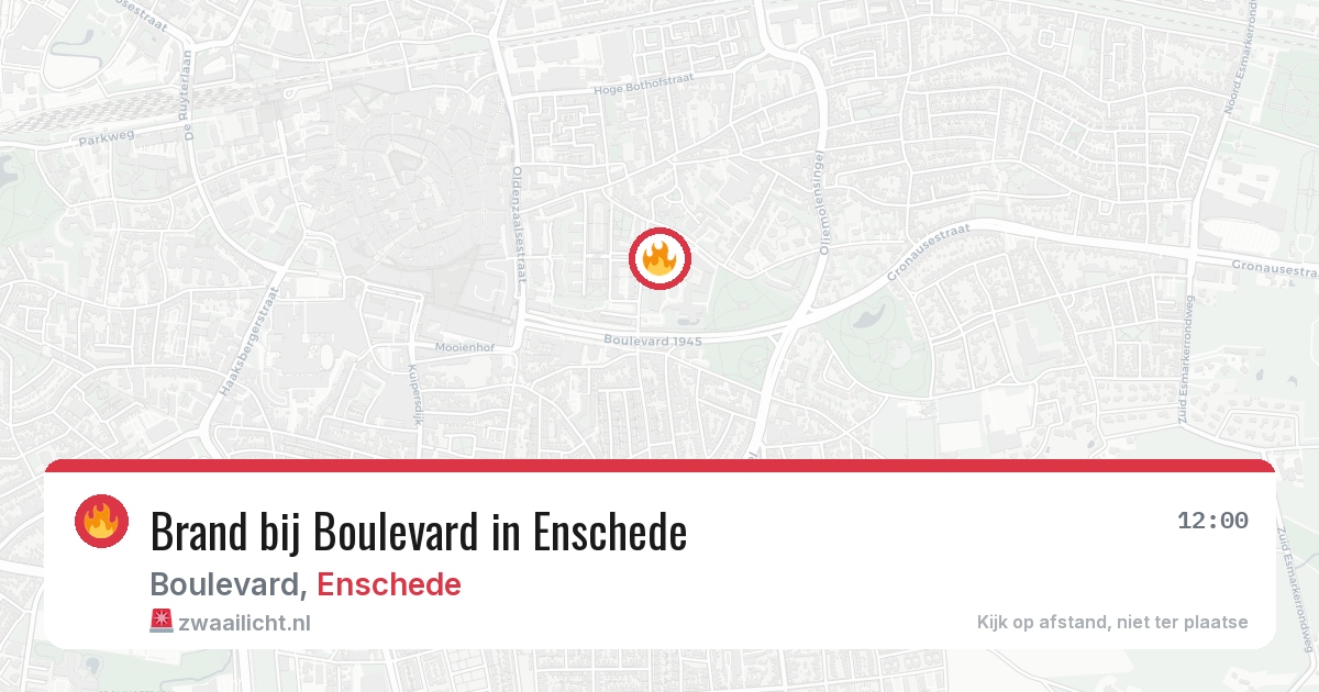 Brand bij Boulevard in Enschede — 24 apr 2026