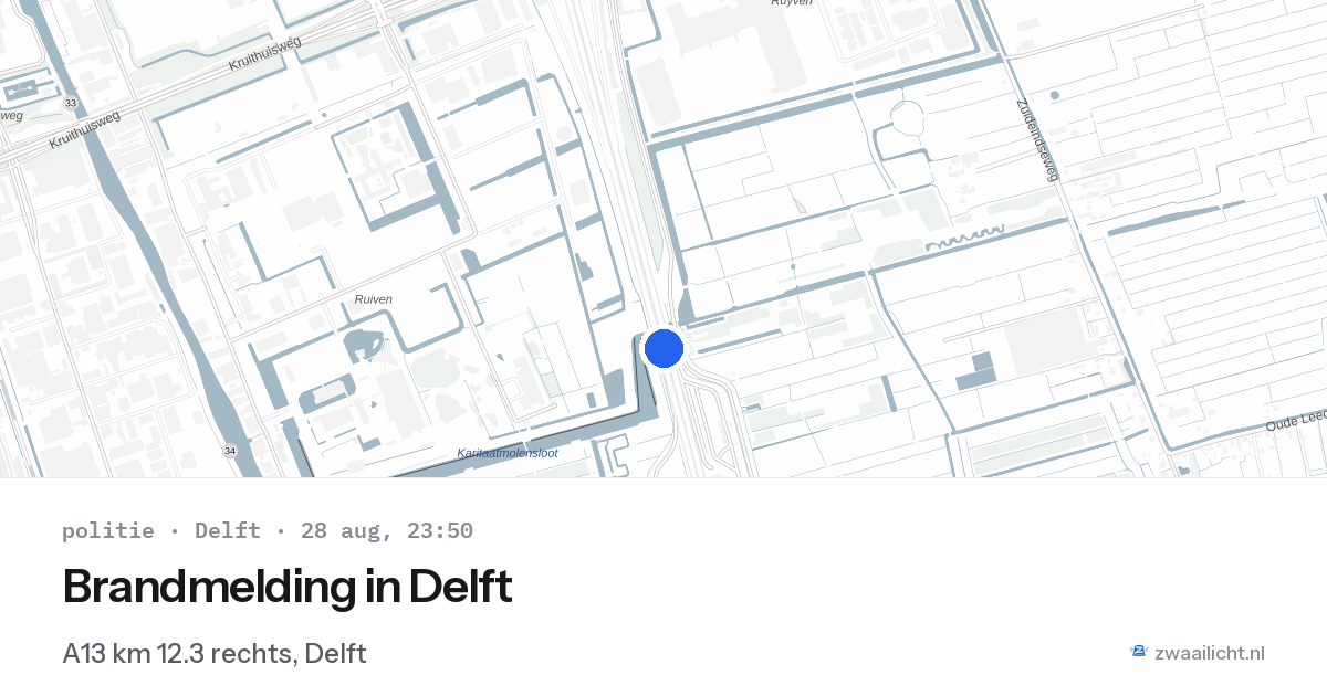 Brandmelding in Delft — 28 aug 2026