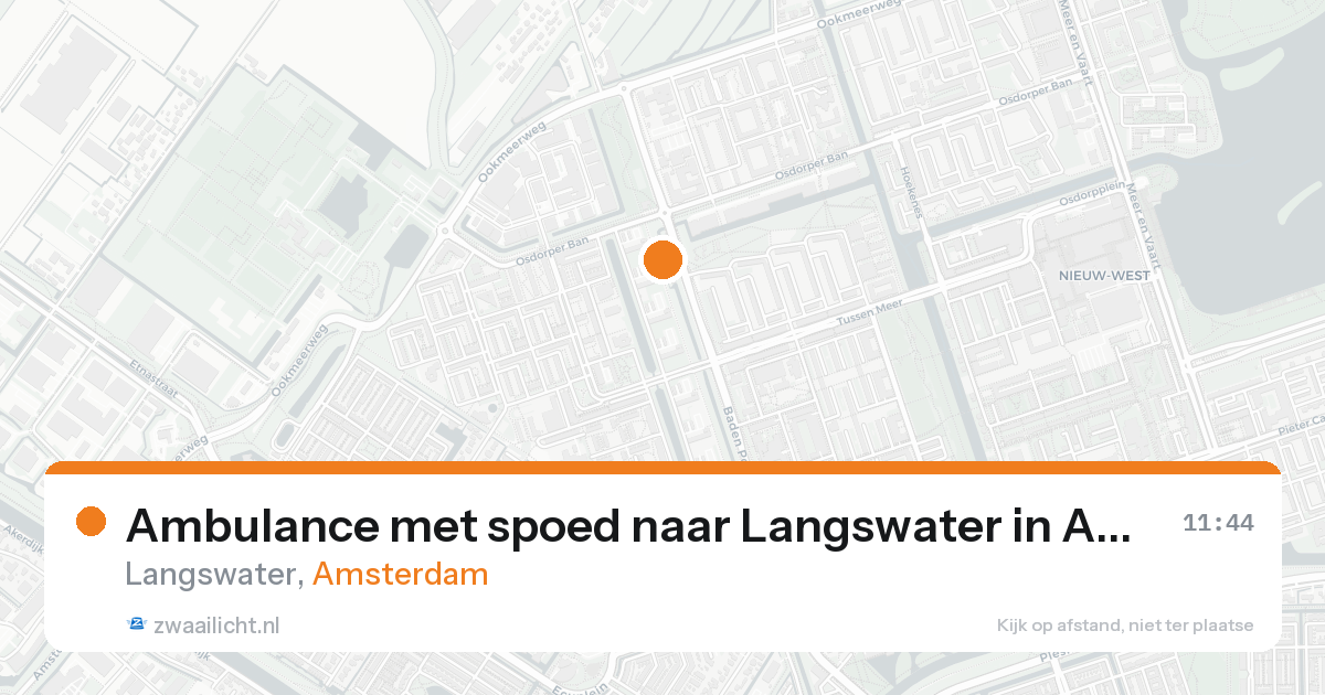 Ambulance met spoed naar Langswater in Amsterdam — 19 aug 2026