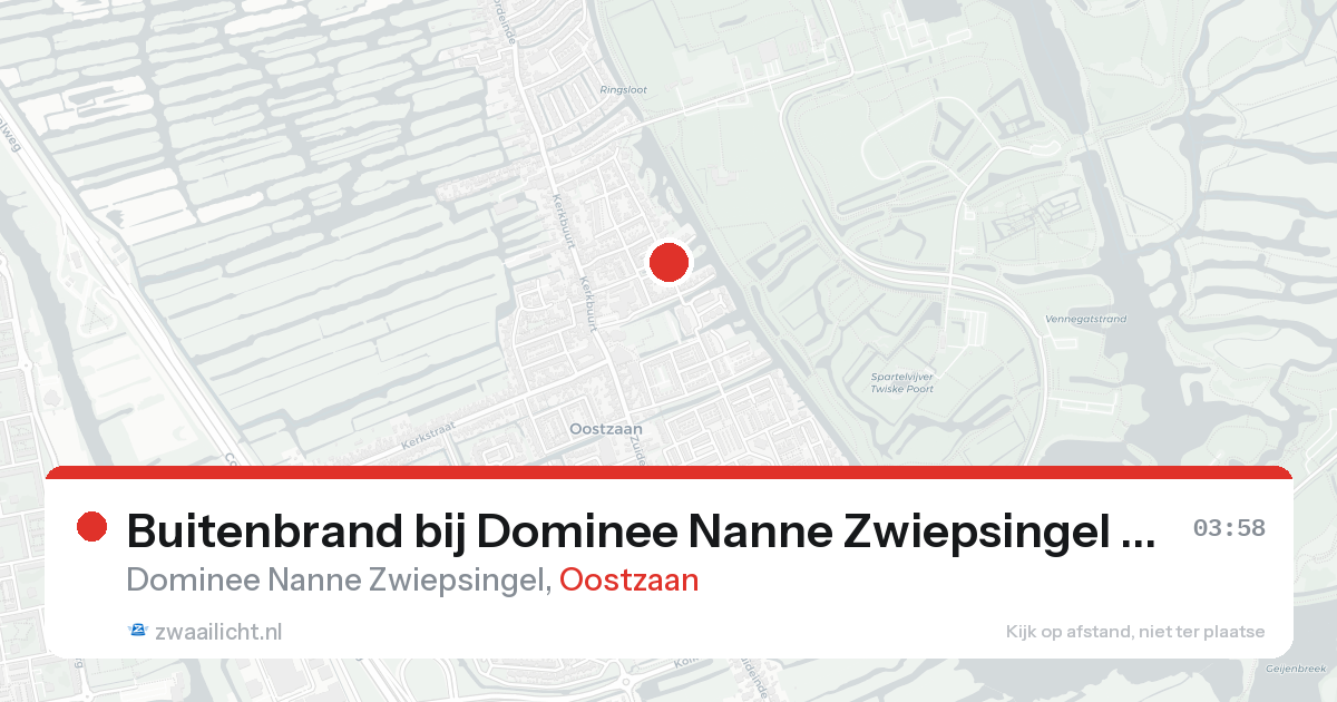 Buitenbrand bij Dominee Nanne Zwiepsingel in Oostzaan — 24 aug 2026