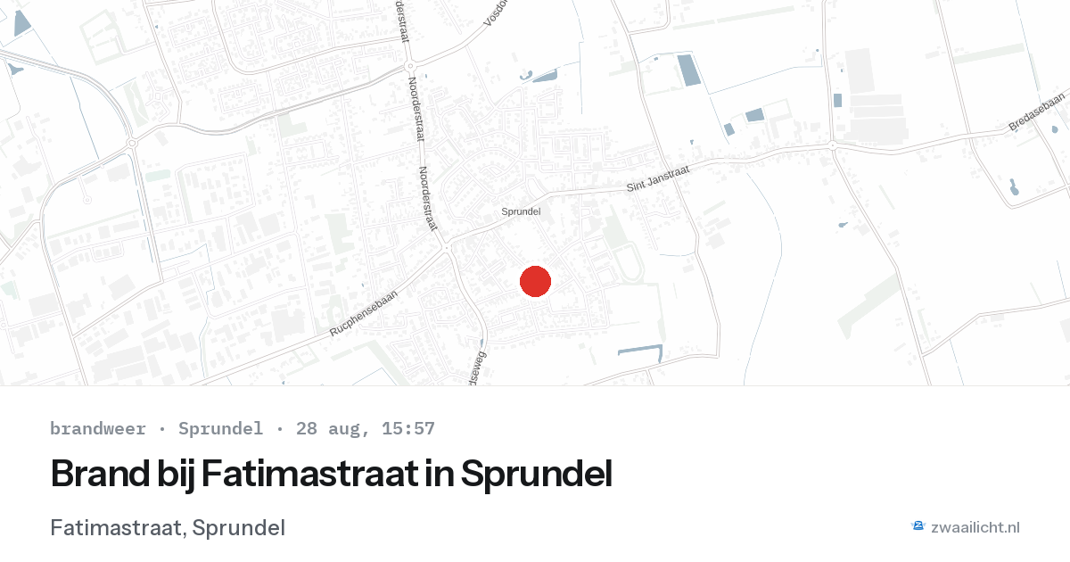 Brand bij Fatimastraat in Sprundel — 28 aug 2026