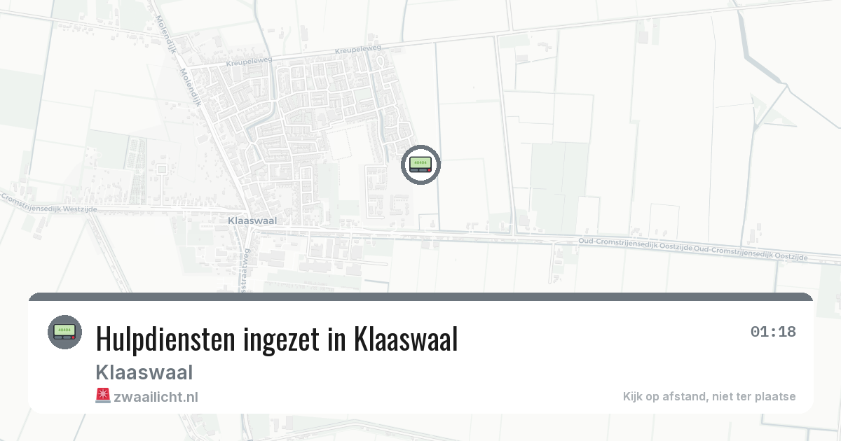 Hulpdiensten ingezet in Klaaswaal — 11 aug 2026 | 🚨 Zwaailicht.nl