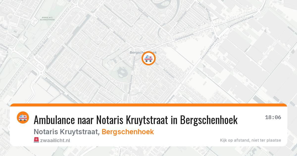 Ambulance naar Notaris Kruytstraat in Bergschenhoek — 1 aug 2026