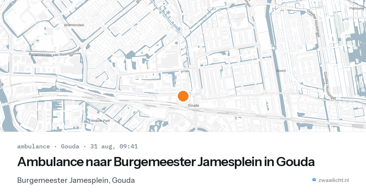Ambulance naar Burgemeester Jamesplein in Gouda — 31 aug 2026