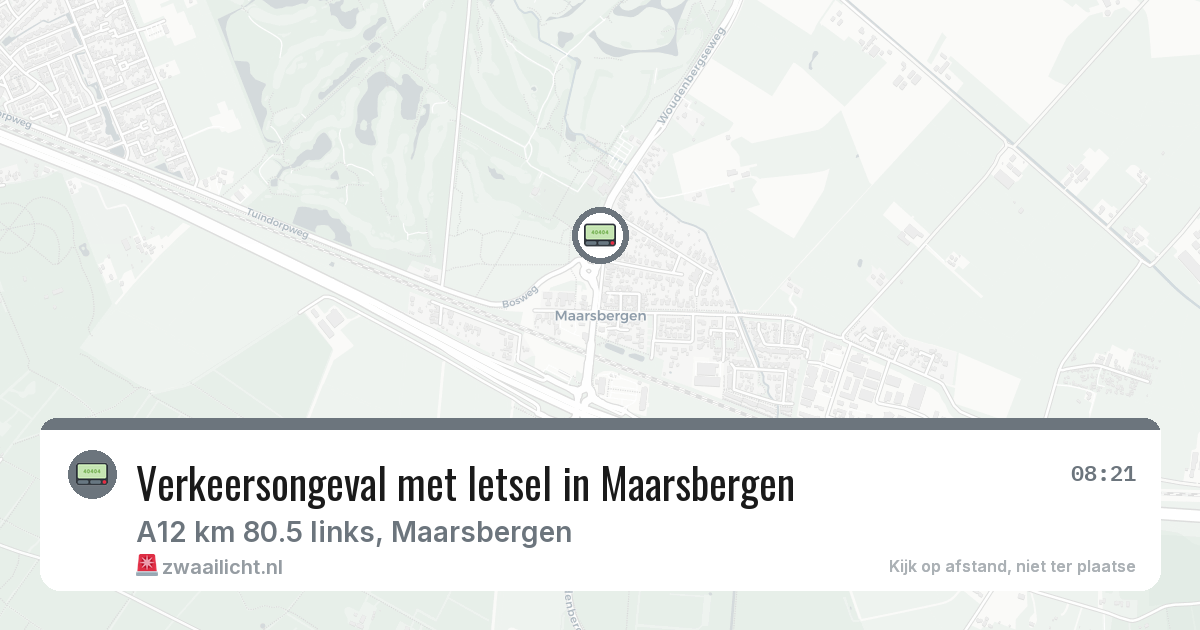 Verkeersongeval met letsel in Maarsbergen — 8 apr 2026