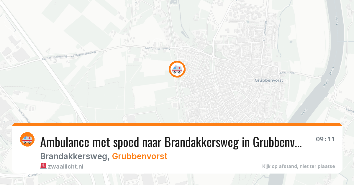 Ambulance met spoed naar Brandakkersweg in Grubbenvorst — 27 mei 2026
