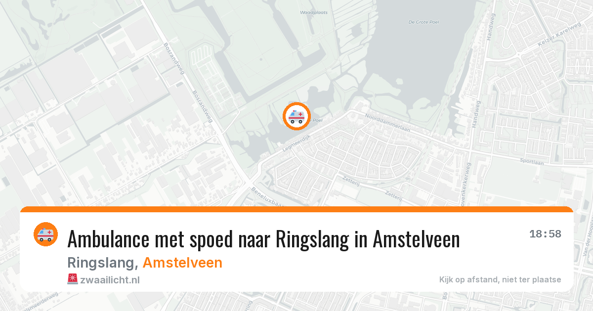 Ambulance met spoed naar Ringslang in Amstelveen — 1 apr 2026
