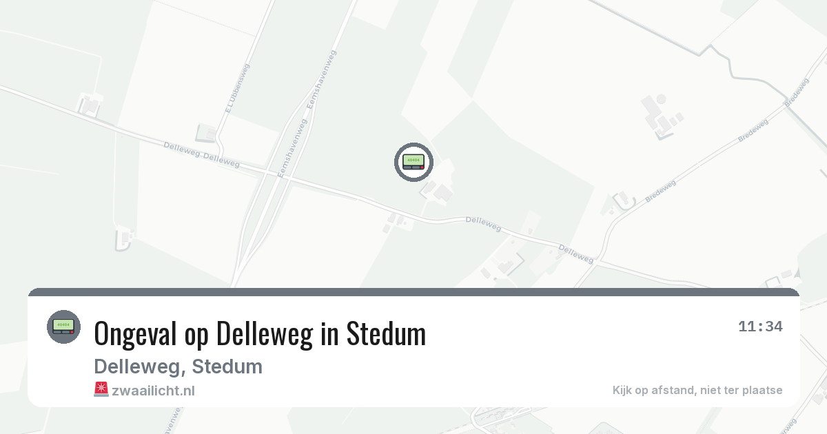 Ongeval op Delleweg in Stedum — 23 feb 2026