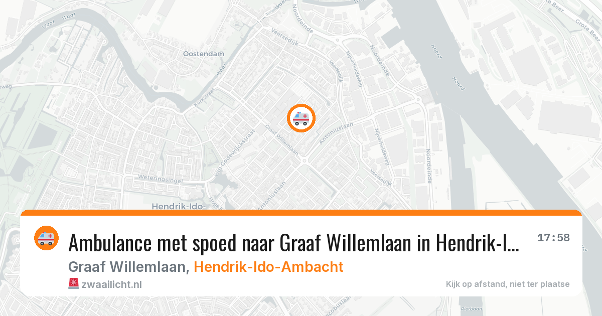Ambulance met spoed naar Graaf Willemlaan in Hendrik-Ido-Ambacht — 22 apr 2026