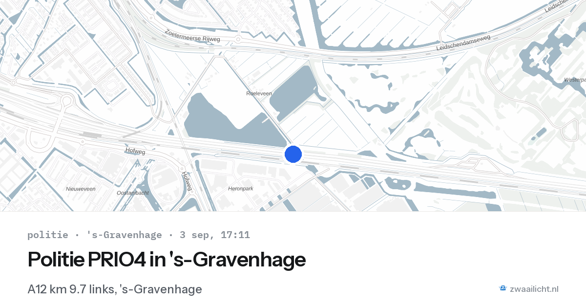 Politie PRIO4 in 's-Gravenhage — 3 sep 2026 | 🚨 Zwaailicht.nl