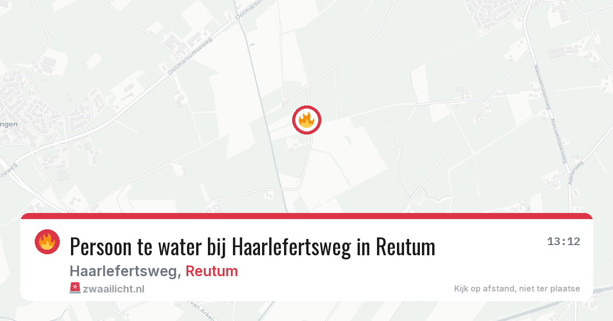 Persoon te water bij Haarlefertsweg in Reutum — 24 mei 2026