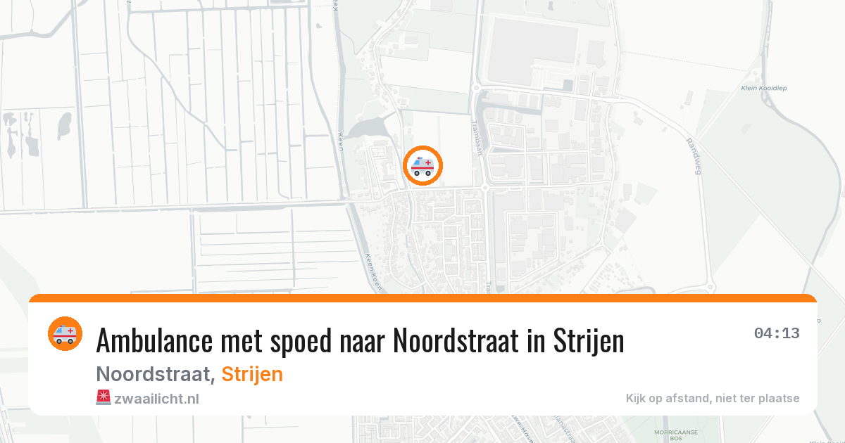 Ambulance met spoed naar Noordstraat in Strijen — 15 feb 2026