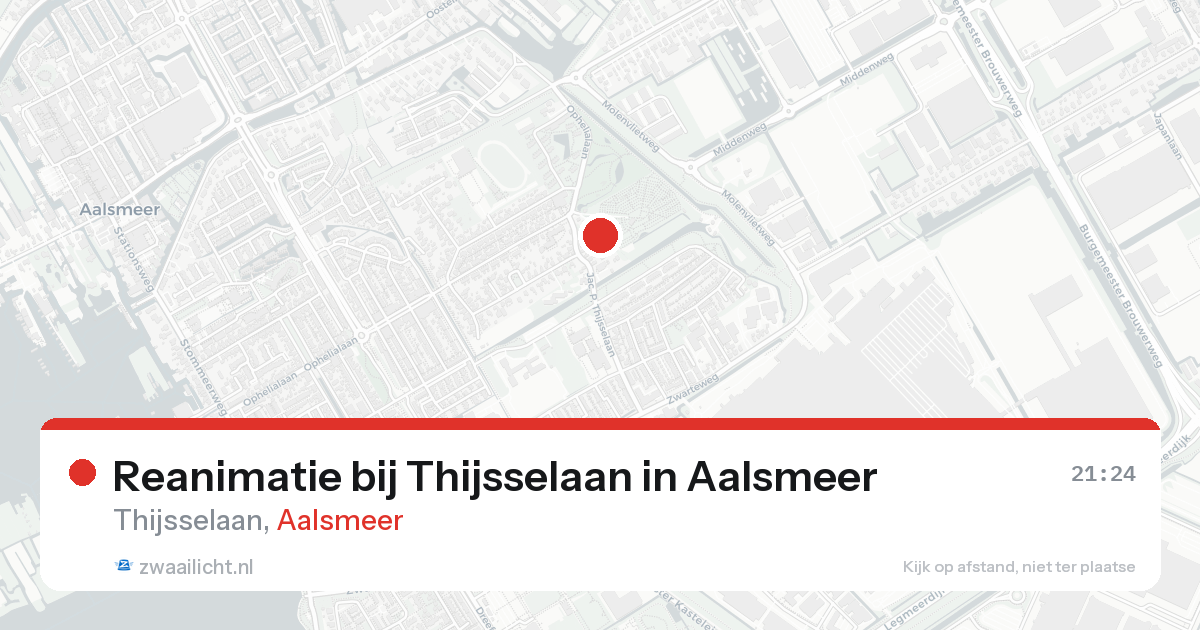 Reanimatie bij Thijsselaan in Aalsmeer — 21 aug 2026