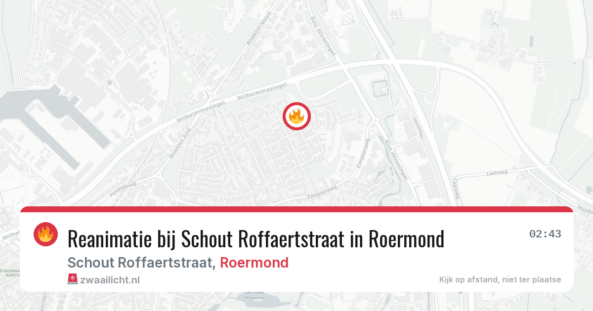 Reanimatie bij Schout Roffaertstraat in Roermond — 16 apr 2026