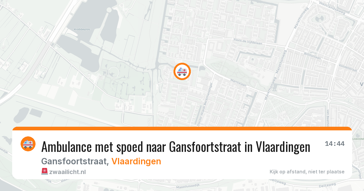 Ambulance met spoed naar Gansfoortstraat in Vlaardingen — 12 mei 2026