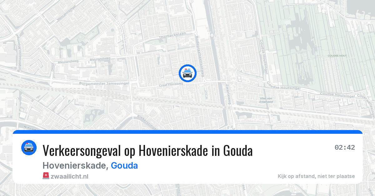 Verkeersongeval op Hovenierskade in Gouda — 2 aug 2026