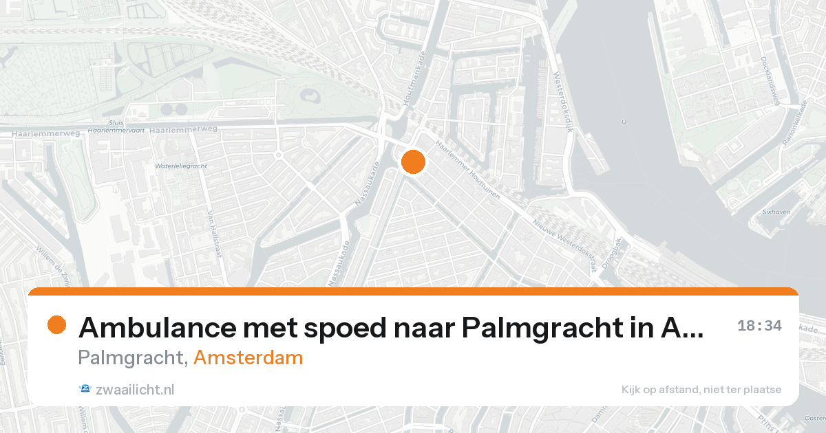 Ambulance met spoed naar Palmgracht in Amsterdam — 22 aug 2026