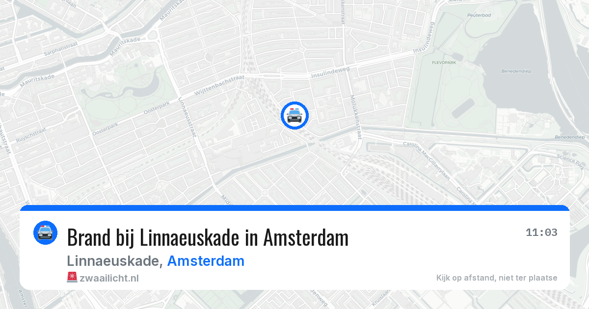 Brand bij Linnaeuskade in Amsterdam — 24 mrt 2026