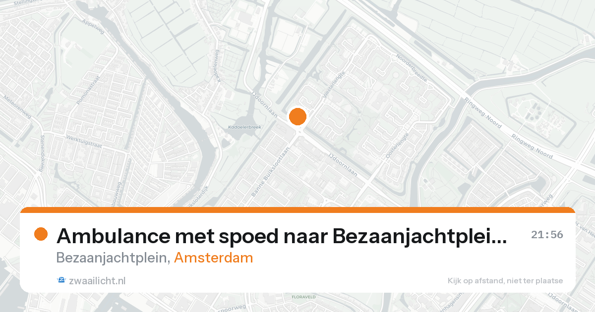 Ambulance met spoed naar Bezaanjachtplein in Amsterdam — 15 aug 2026