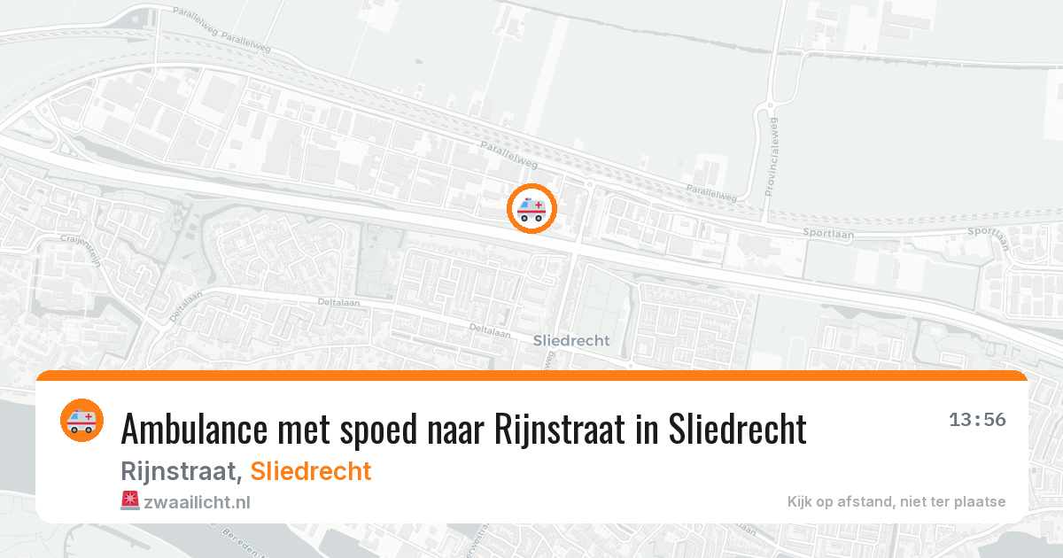 Ambulance met spoed naar Rijnstraat in Sliedrecht — 24 jun 2026
