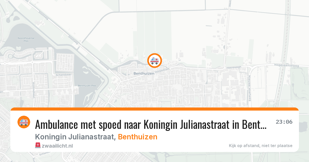 Ambulance met spoed naar Koningin Julianastraat in Benthuizen — 24 jul 2026