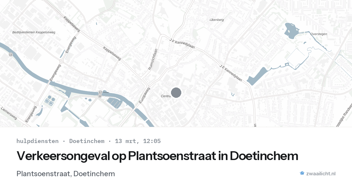 Verkeersongeval op Plantsoenstraat in Doetinchem — 13 mrt 2026