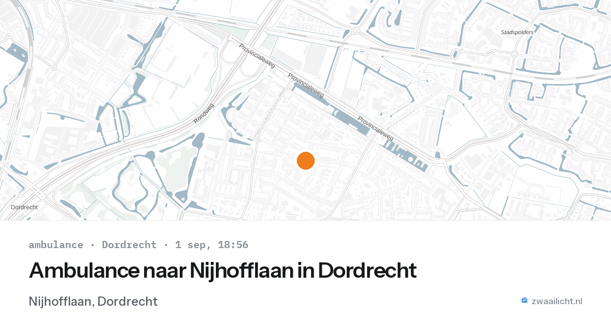 Ambulance naar Nijhofflaan in Dordrecht — 1 sep 2026