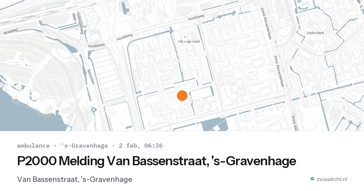 P2000 Melding Van Bassenstraat, 's-Gravenhage — 2 feb 2026
