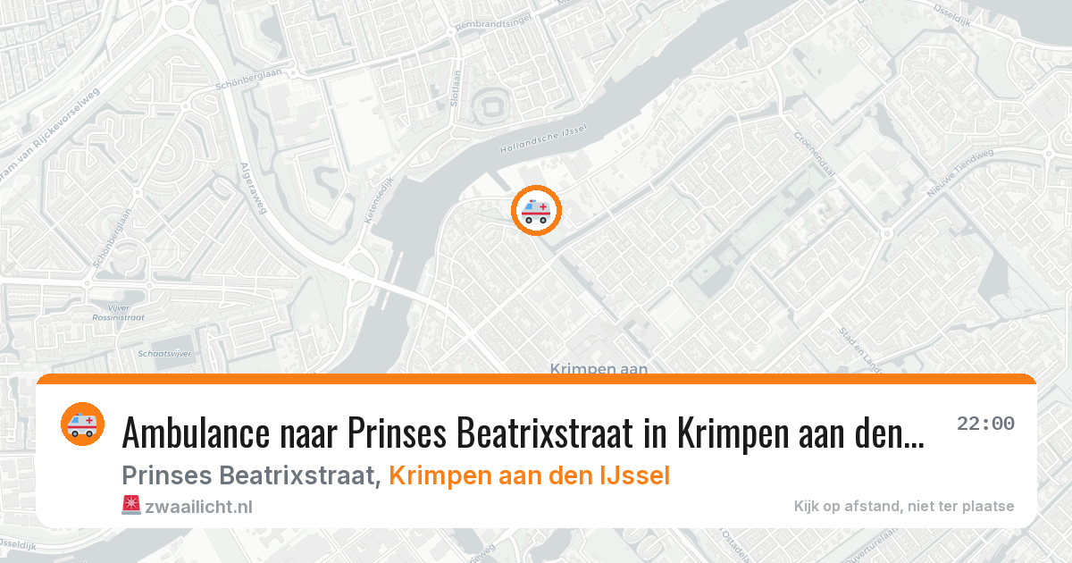Ambulance naar Prinses Beatrixstraat in Krimpen aan den IJssel — 31 mei 2026