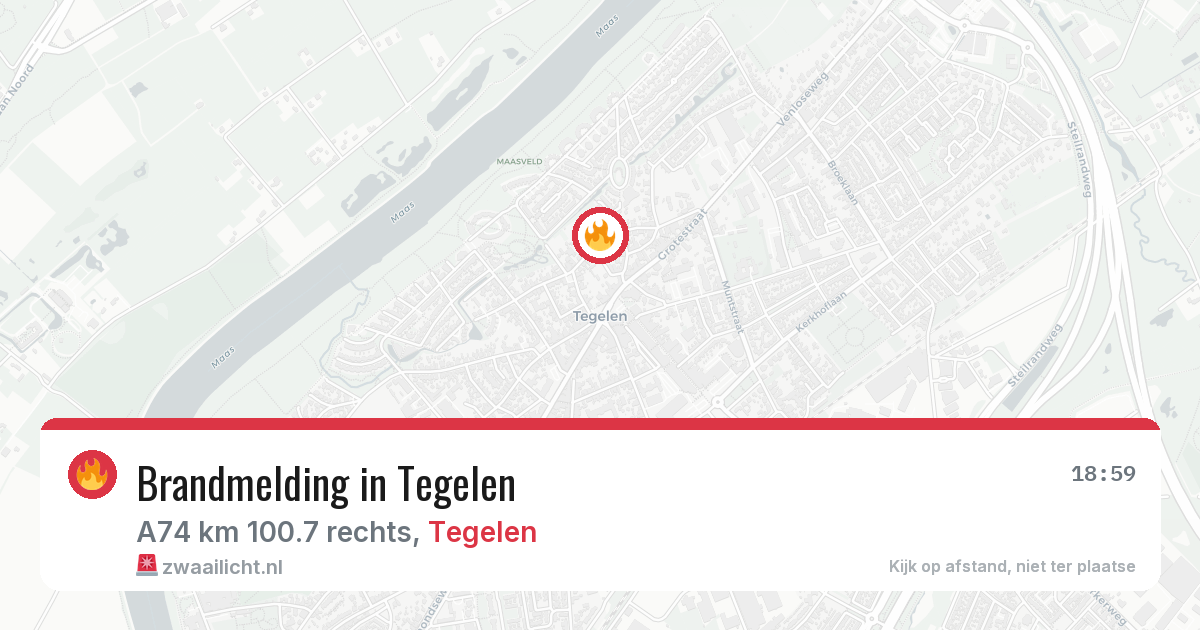 Brandmelding in Tegelen — 15 jul 2026