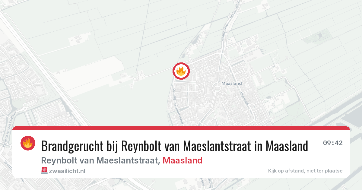 Brandgerucht bij Reynbolt van Maeslantstraat in Maasland — 30 mei 2026