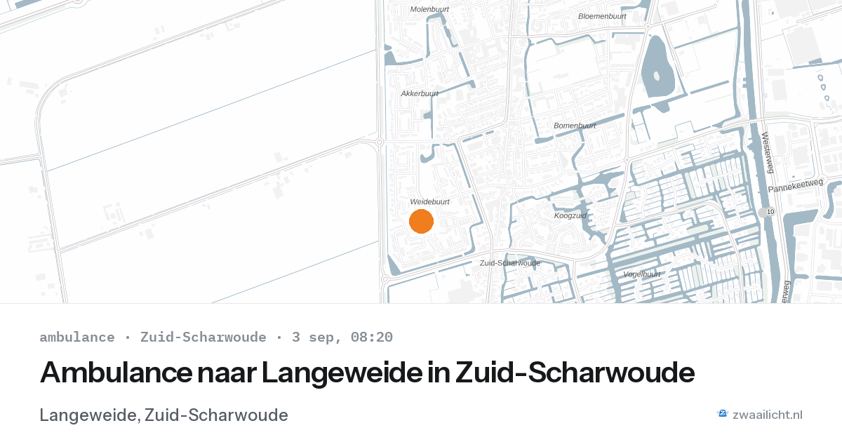 Ambulance naar Langeweide in Zuid-Scharwoude — 3 sep 2026