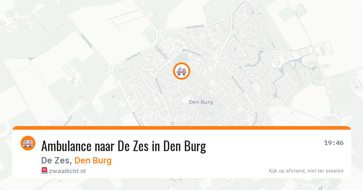 Ambulance naar De Zes in Den Burg — 18 jun 2026