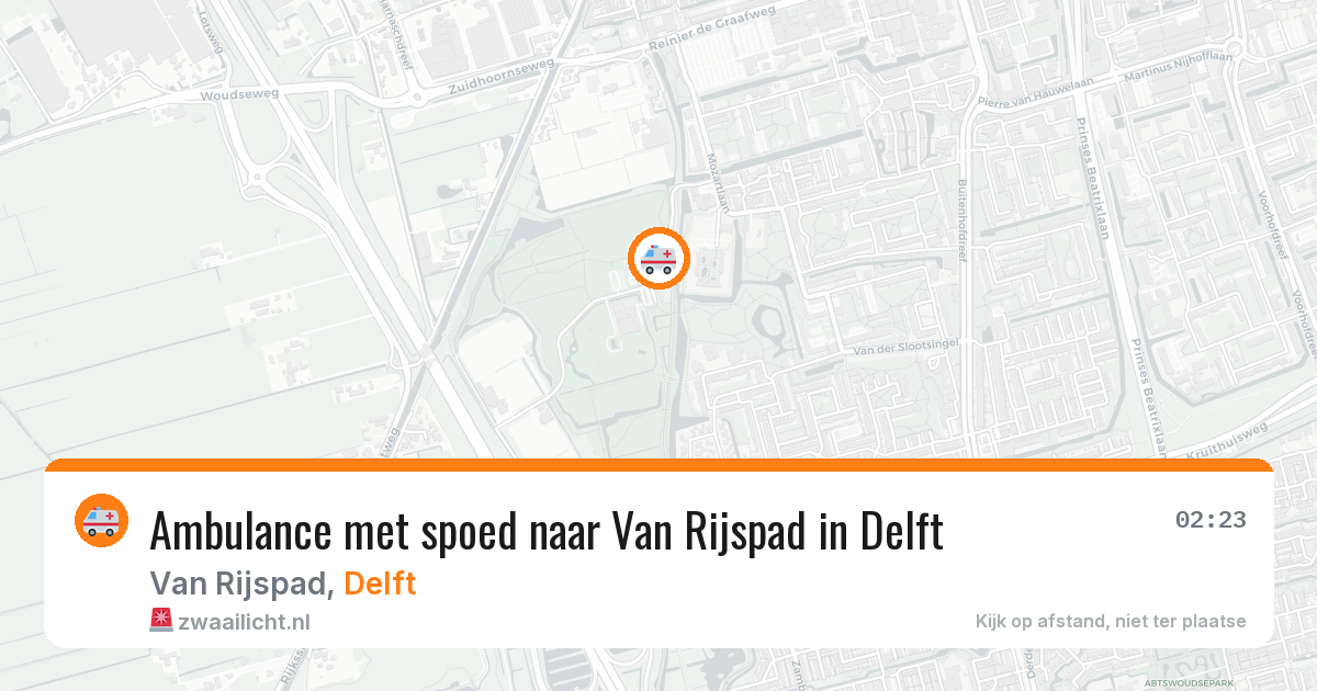 Ambulance met spoed naar Van Rijspad in Delft — 11 aug 2026