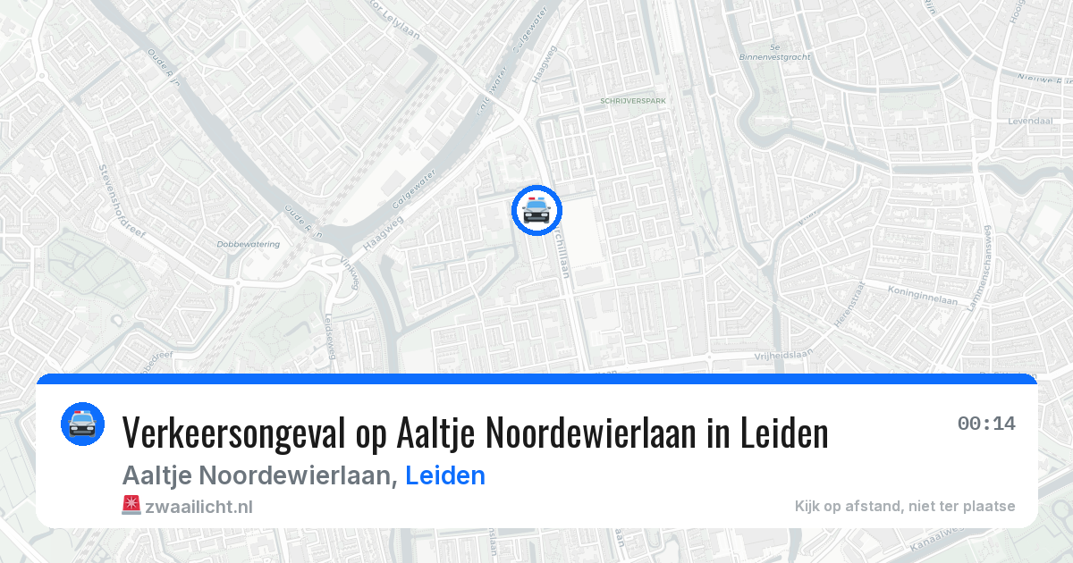 Verkeersongeval op Aaltje Noordewierlaan in Leiden — 14 aug 2026