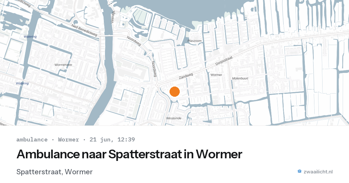 Ambulance naar Spatterstraat in Wormer — 21 jun 2026