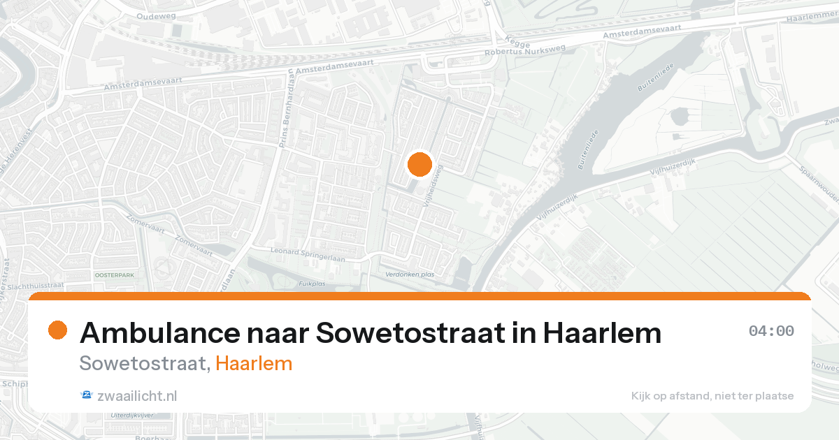 Ambulance naar Sowetostraat in Haarlem — 20 aug 2026