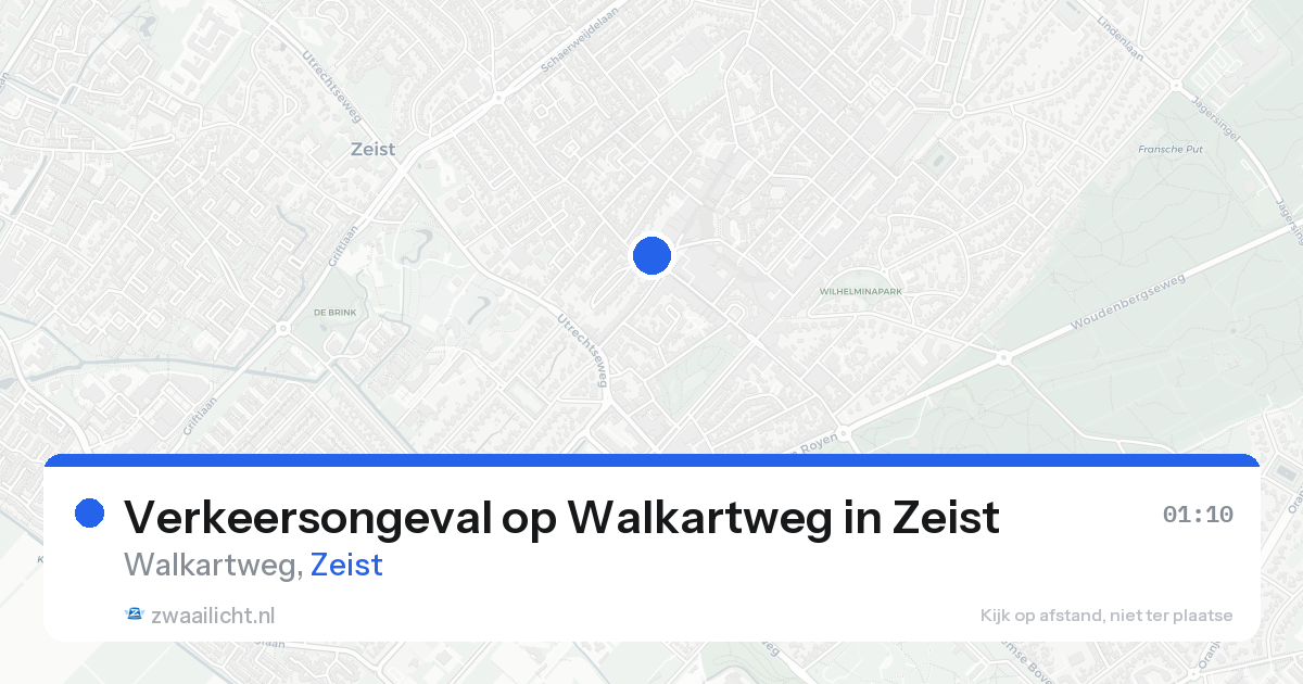 Verkeersongeval op Walkartweg in Zeist — 22 aug 2026