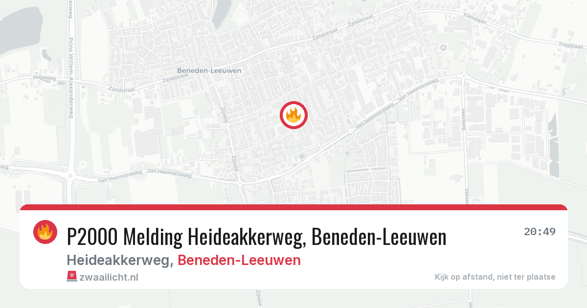 P2000 Melding Heideakkerweg, Beneden-Leeuwen — 27 jun 2026