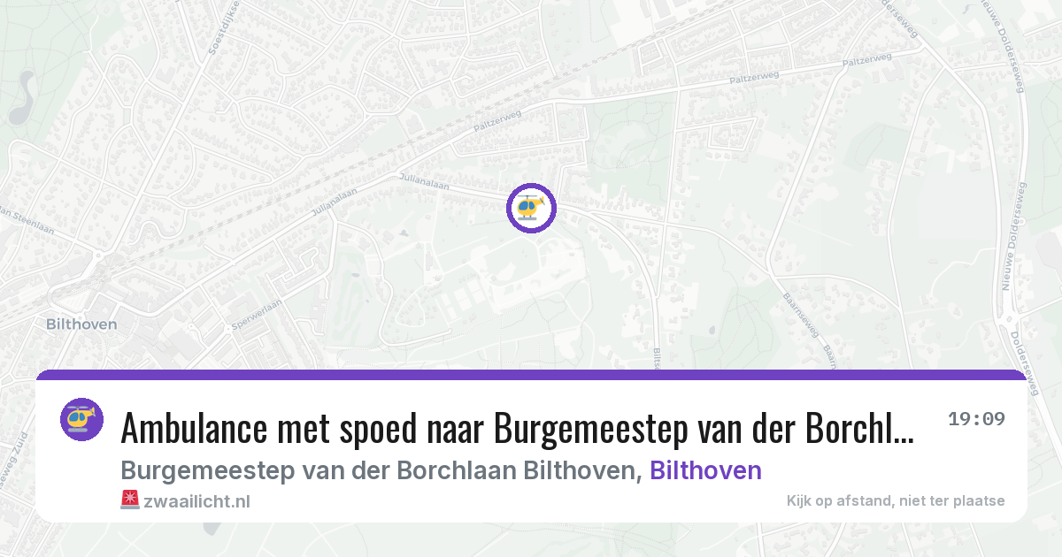 Ambulance met spoed naar Burgemeestep van der Borchlaan Bilthoven in Bilthoven — 5 jul 2026