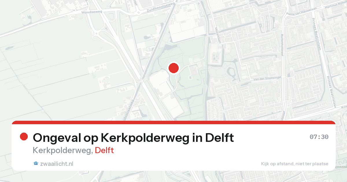 Ongeval op Kerkpolderweg in Delft — 21 aug 2026