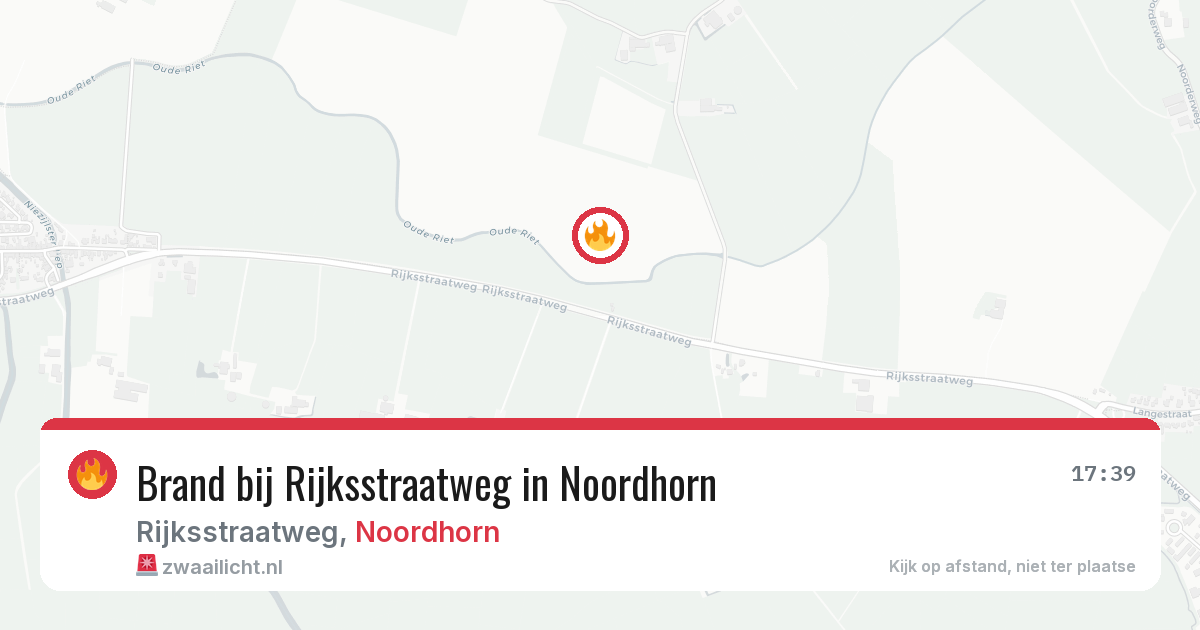 Brand bij Rijksstraatweg in Noordhorn — 25 mei 2026