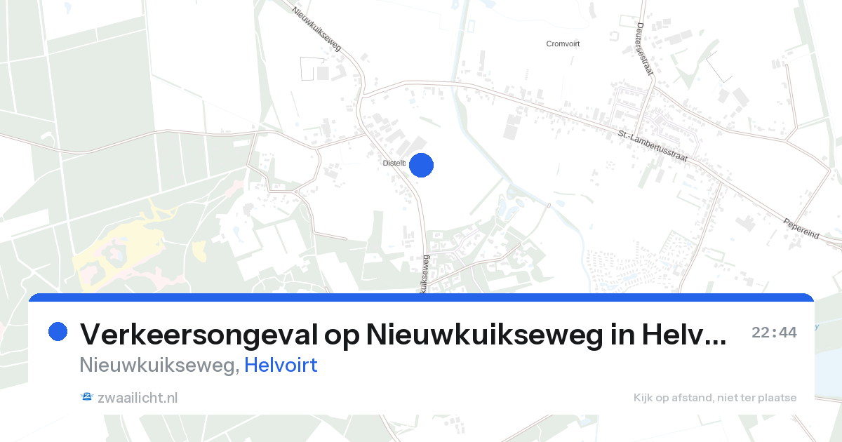 Verkeersongeval op Nieuwkuikseweg in Helvoirt — 20 aug 2026